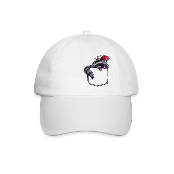 Raccoon in Pocket Chest Bag Bear Gift - Baseball Cap - white/white - Front