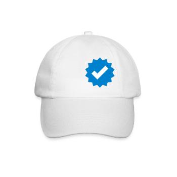 verified check social media creator - Baseball Cap - white/white - Front