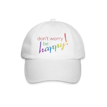 ne vous inquiétez pas - être heureux - Casquette classique - blanc/blanc - Devant