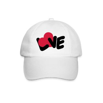 Love Text Valentinstag Logo Herz Liebe Statement - Baseballkappe - Weiß/Weiß - Vorne