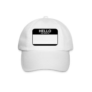 hello my name is - Baseballkappe - Weiß/Weiß - Vorne