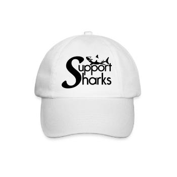 Support Sharks - Baseball Cap - white/white - Front