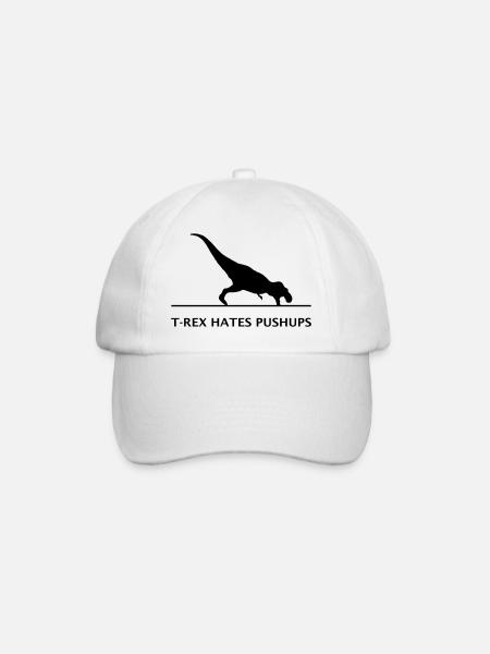 T-rex hates pushups - Baseballkappe - Weiß/Weiß