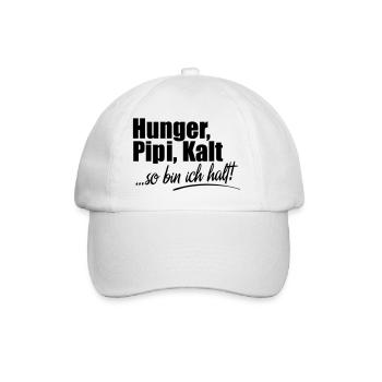 Hunger Kalt Müde so bin ich halt - Baseballkappe - Weiß/Weiß - Vorne