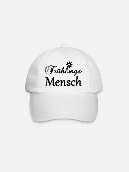 Frühlingsmensch Geschenk - Baseballkappe - Weiß/Weiß