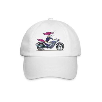 Badass Unicorn - Einhorn - Baseballkappe - Weiß/Weiß - Vorne