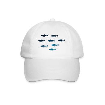 Fischschwarm / Fisch T-Shirt - Baseballkappe - Weiß/Weiß - Vorne