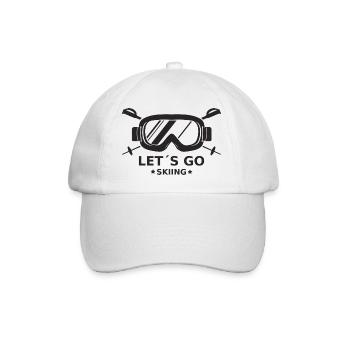Let's Go Skiing Winter Sports Quote for Skiers - Baseball Cap - white/white - Front