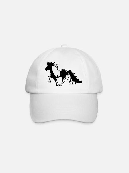 Islandpferd Schecke Reiten Pferde Tölt - Baseballkappe - Weiß/Weiß