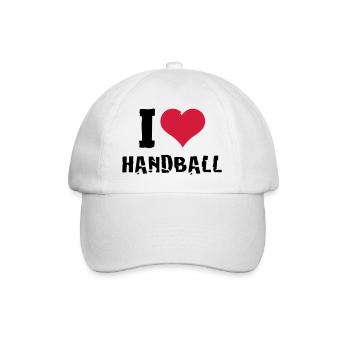 I love Handball Herz 3 - Baseballkappe - Weiß/Weiß - Vorne
