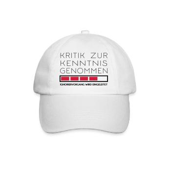 Nicht kritikfähig - Baseballkappe - Weiß/Weiß - Vorne