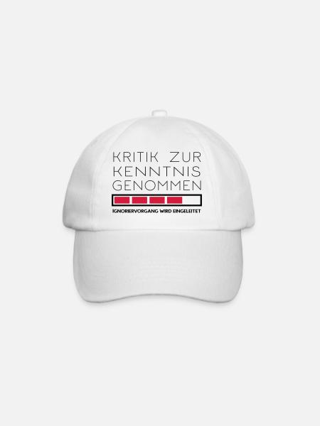 Nicht kritikfähig - Baseballkappe - Weiß/Weiß