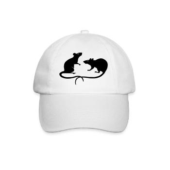 rat rats duo ratty mouse mice animal - Baseball Cap - white/white - Front