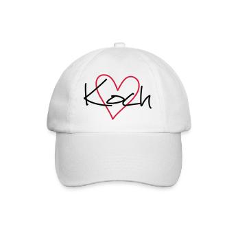 Koch Herz Hobbykoch Küche Geschenkidee - Baseballkappe - Weiß/Weiß - Vorne