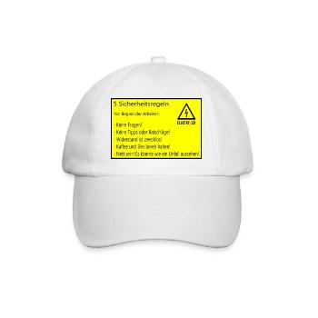5 Sicherheitsregeln Elektriker lustig - Baseballkappe - Weiß/Weiß - Vorne
