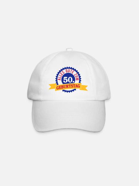 Alles Gute zum 50. Geburtstag - Baseballkappe - Weiß/Weiß