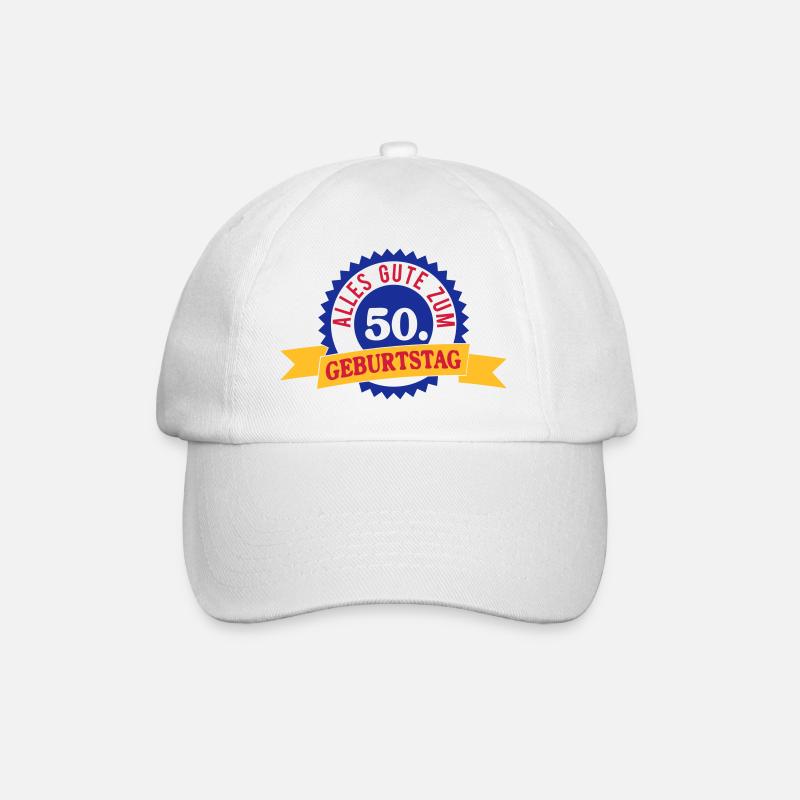 Alles Gute zum 50. Geburtstag - Baseballkappe - Weiß/Weiß