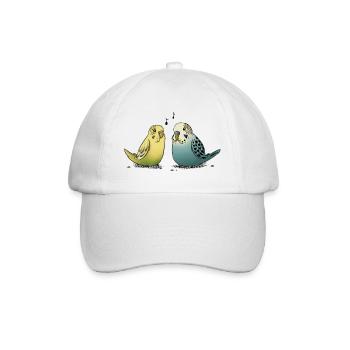 Wellensittiche - Baseballkappe - Weiß/Weiß - Vorne