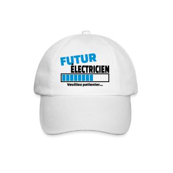 futur électricien - Casquette classique - blanc/blanc - Devant