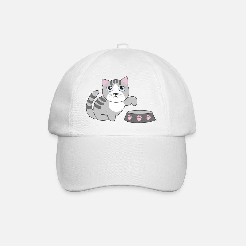chat affamé - Casquette classique - blanc/blanc