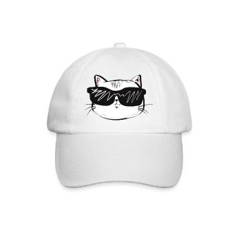 Cool Cat avec lunettes de soleil - Casquette classique - blanc/blanc - Devant