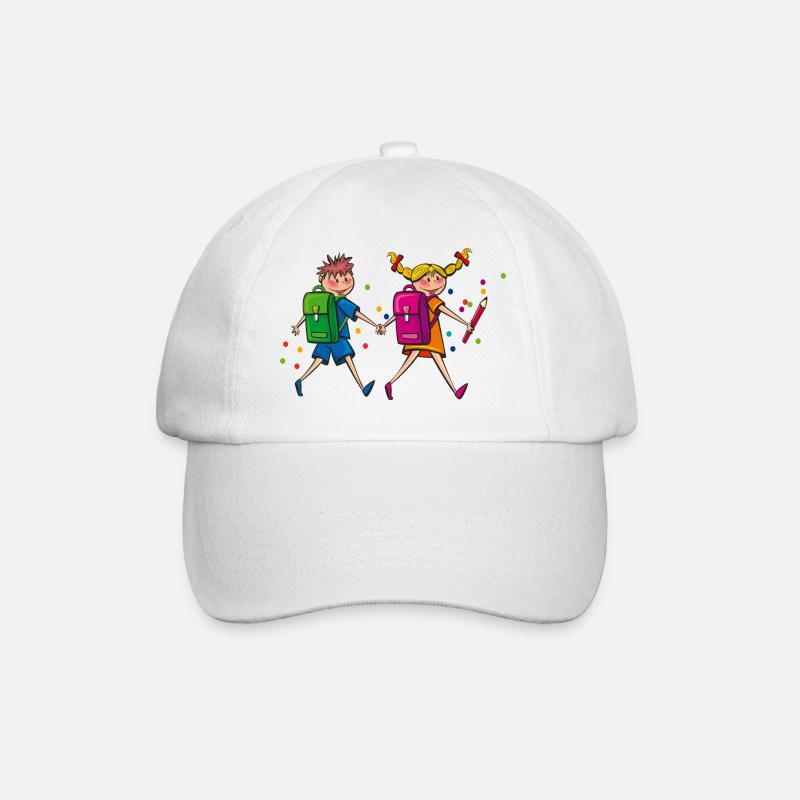 Schulfreunde Hand in Hand - Baseballkappe - Weiß/Weiß