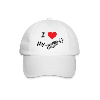ilovemytrumpet - Baseballkappe - Weiß/Weiß - Vorne