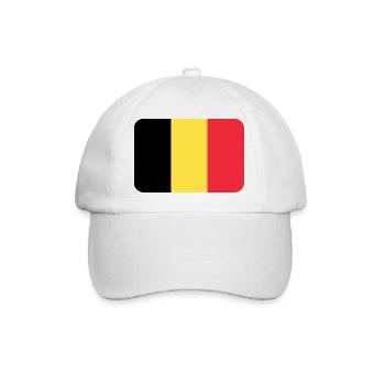BELGIUM FLAG round corner 400 dpi - Baseballkappe - Weiß/Weiß - Vorne