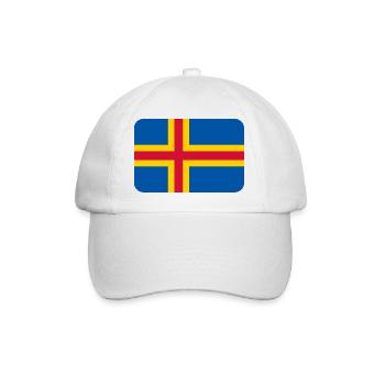 ALAND FLAG round corner 400 dpi - Baseballkappe - Weiß/Weiß - Vorne
