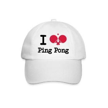 i_love_ping_pong_1__f2 - Baseball Cap - white/white - Front