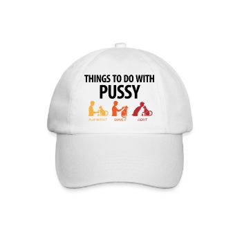 Les choses que vous pouvez faire avec une chatte. - Casquette classique - blanc/blanc - Devant