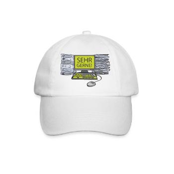 PC - Sehr gerne - grün - Akten - Baseballkappe - Weiß/Weiß - Vorne