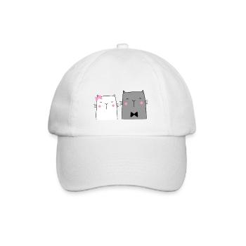 Cadeau de mariage du couple de chats - Casquette classique - blanc/blanc - Devant