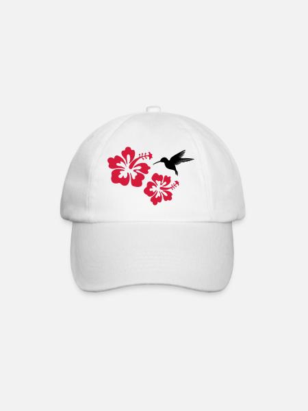 fleurs tropicales hibiscus forêt tropicale humide - Casquette classique - blanc/blanc