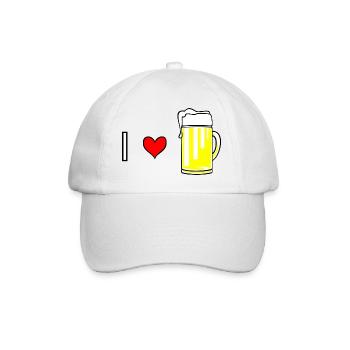 I love Bier - Baseballkappe - Weiß/Weiß - Vorne