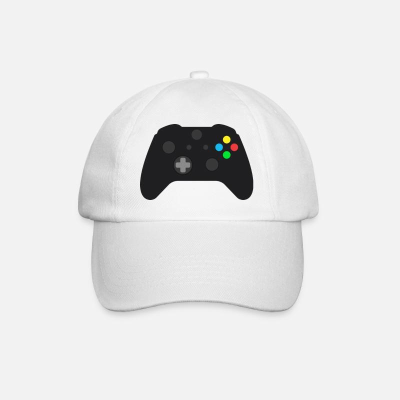Dark Gamepad Neon Buttons - Baseball Cap - white/white