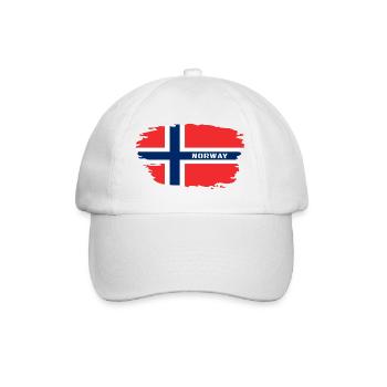 Norway Flag / Scandinavia Gift Oslo - Baseball Cap - white/white - Front