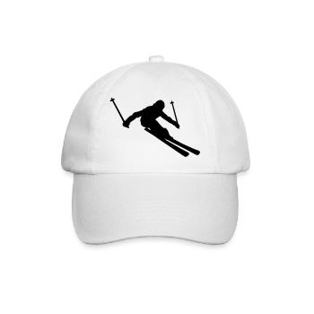 ski_fahrer__f1 - Baseballkappe - Weiß/Weiß - Vorne