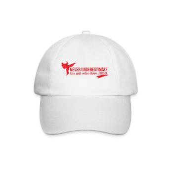 Never underestimate the girl who does JUDO G - Baseball Cap - white/white - Front