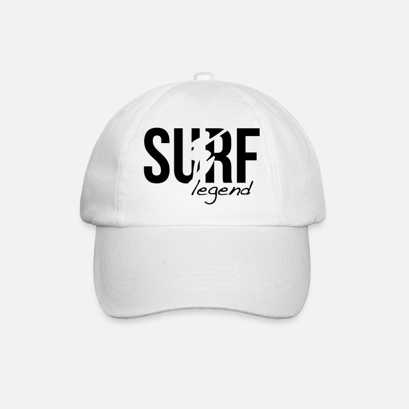 surf surfing surfen - Baseballkappe - Weiß/Weiß