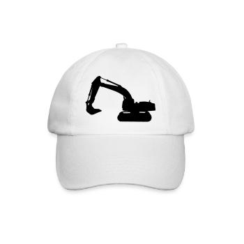 digger truck construction machine - Baseball Cap - white/white - Front