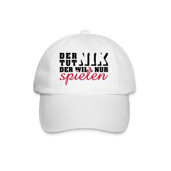 der tut nix, der will nur spielen (2c) - Baseballkappe - Weiß/Weiß - Vorne