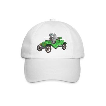 Vintage car cartoon funny - Baseball Cap - white/white - Front