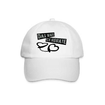 ich_heirate_schwarz - Baseballkappe - Weiß/Weiß - Vorne