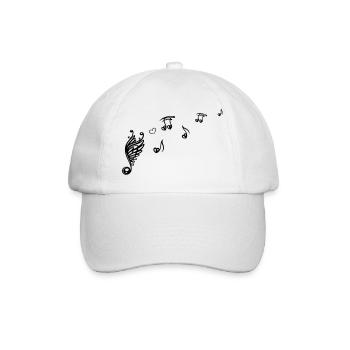 Note musicale avec des ailes et du cœur. - Casquette classique - blanc/blanc - Devant