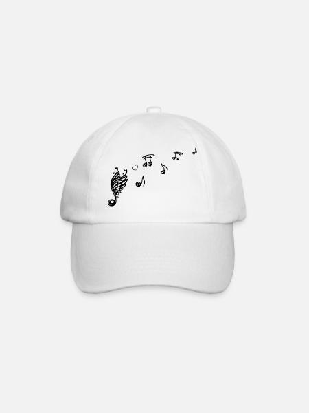 Note musicale avec des ailes et du cœur. - Casquette classique - blanc/blanc