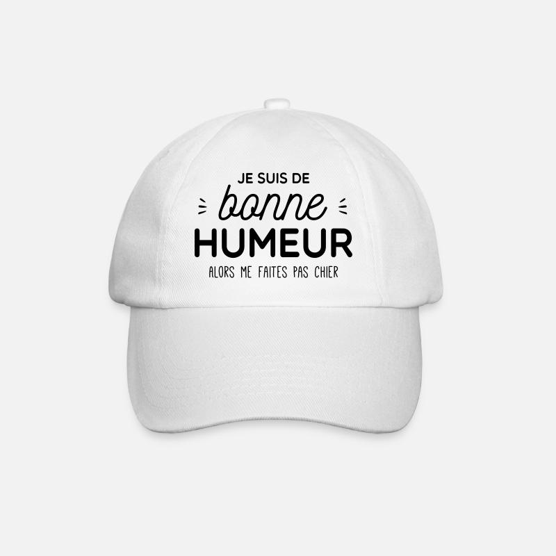 bonne humeur me faites pas chier - Casquette classique - blanc/blanc