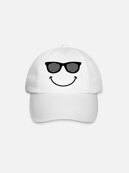 brille party smiley - Baseballkappe - Weiß/Weiß