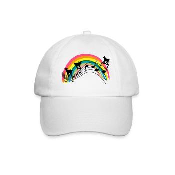 Goats, music notes and rainbows - Baseball Cap - white/white - Front