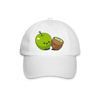 Apple Kiwi kawaii - Baseball Cap - white/white - Front